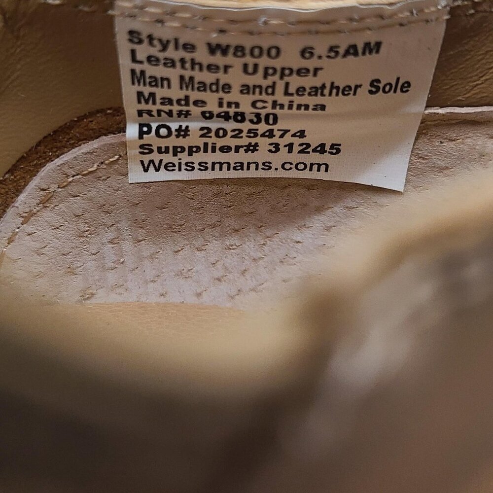 NIB Leather Classic Slip-On Jazz Shoe W800 Weissman Dancewear 6.5AM - Picture 3 of 14